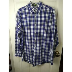 Orvis Men's M Shirt Blue White Plaid Collared Button Long Sleeve Business...
